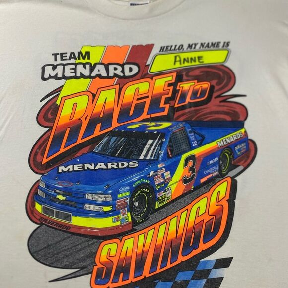 Vintage Team Menard Race To Savings Chevrolet Truck Racing F1 Graphic 2XL - Picture 2 of 9